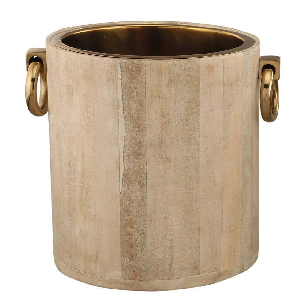 Luxury Wooden Cooler with Gold Handles