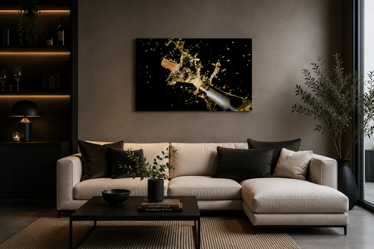 Golden Celebration Acrylic Glass Wall Art