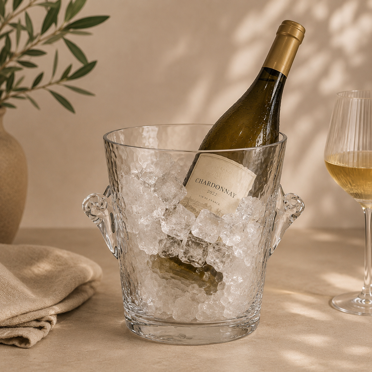 Hammered Glass Wine Cooler