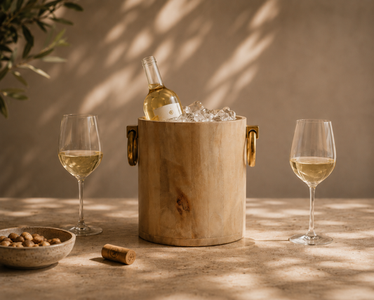Luxury Wooden Cooler with Gold Handles
